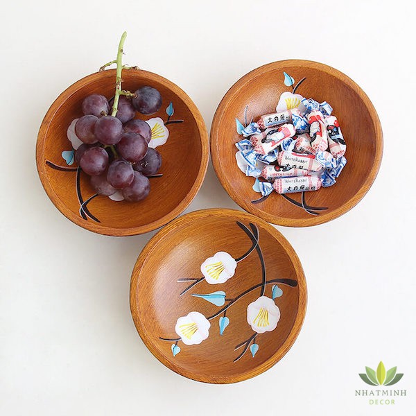Bát gỗ handmade để trái cây, bánh kẹo, chụp ảnh sản phẩm