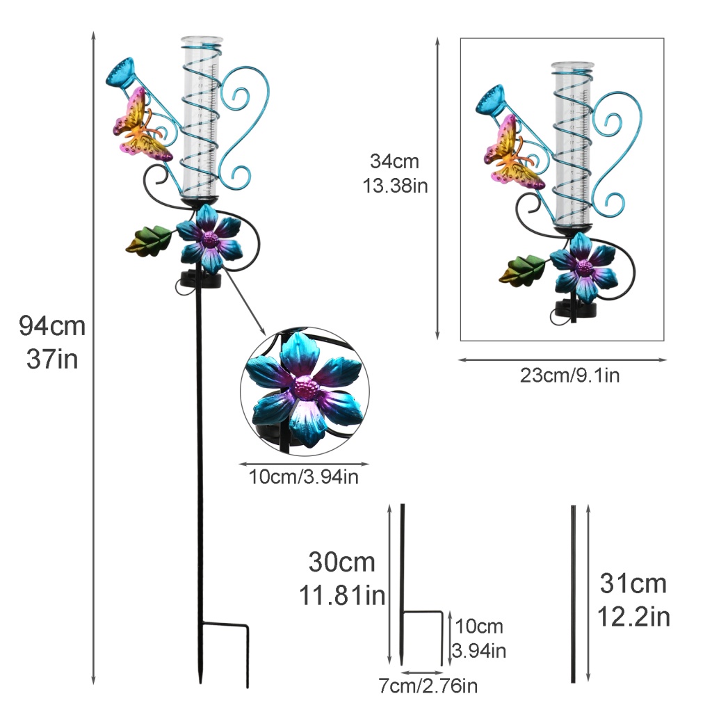 Đồng Hồ Kim Loại Sử Dụng Năng Lượng Mặt Trời Trang Trí Sân Vườn