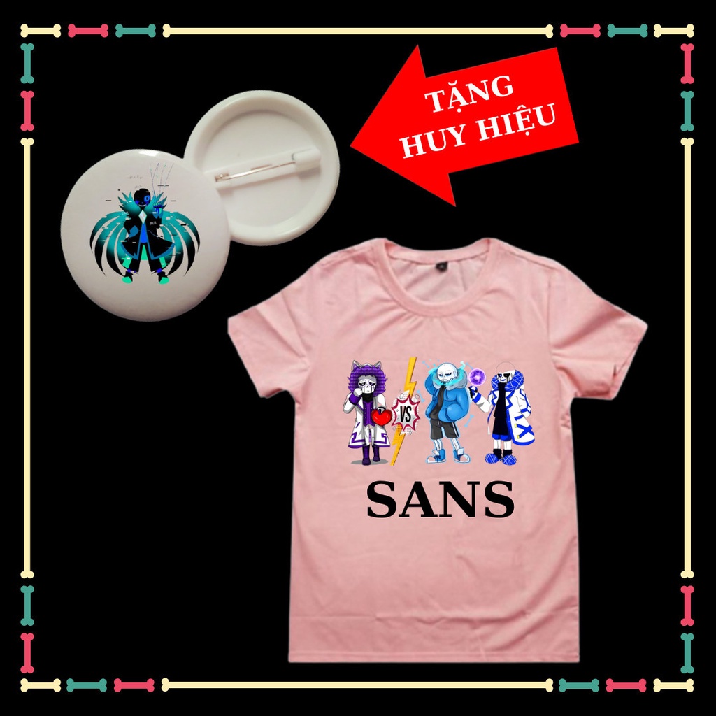 Áo bé trai mùa hè Error 404-Error 505 Sans trẻ em siêu ngầu, tay ngắn, đủ size áo từ 10kg đến 90kg, kèm huy hiệu Sans