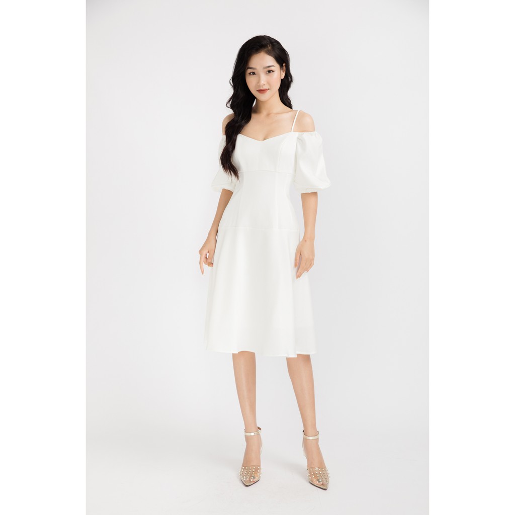 Đầm suông dài 2 dây tay bồng 20Again DDA0191 | BigBuy360 - bigbuy360.vn