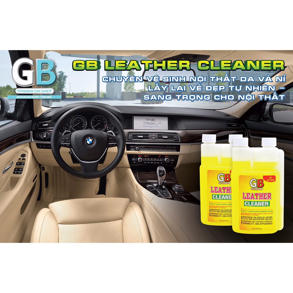 Dung dịch vệ sinh da GB Leather Cleaner 473ml chamsocxestore