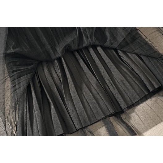 Chân Váy Chữ A Phối Lưới Xếp Ly Thời Trang Mùa Hè 2022 Cho Nữ