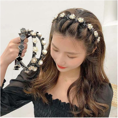 Băng Đô Cài Tóc Haimeikang Bện Nhiều Lớp Đính Hạt Pha Lê Phong Cách Hàn Quốc Mới