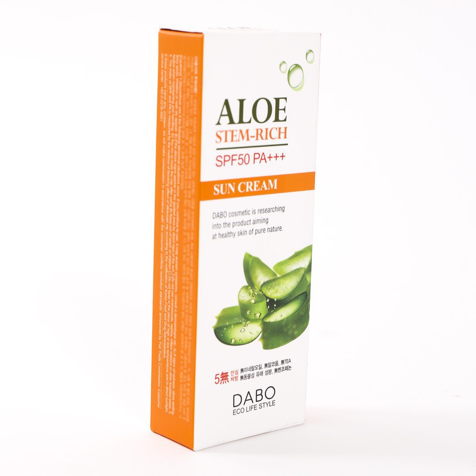 [Cửa hàng chính hãng]  Kem chống nắng dưỡng da Lô Hội Dabo Aloe Stem Rich 70ml 