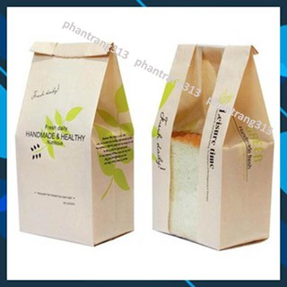 Freeship Set 100 túi đựng bánh mì hoa cúc dọc lá xanh cao cấp [Tặng quà khi vote 5*]