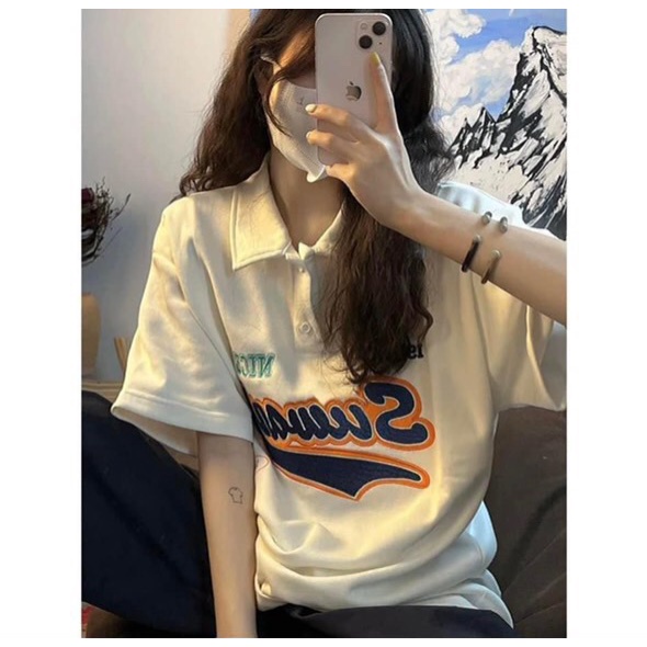 Áo Phông Polo SW Form Rộng Tay Lỡ, Áo Thun Có Cổ Unisex