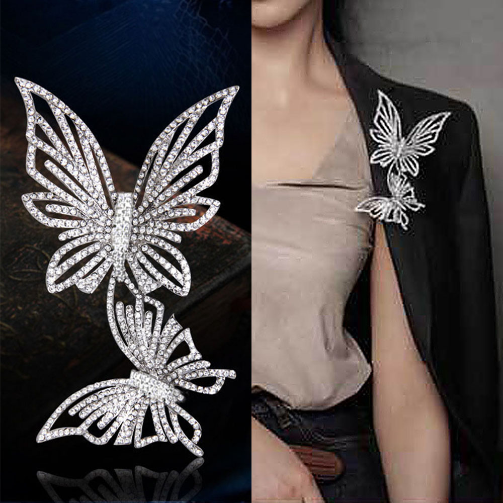 Ghim Cài Áo Hình Bướm Đính Đá Nhân Tạo Thời Trang Cho Nữ