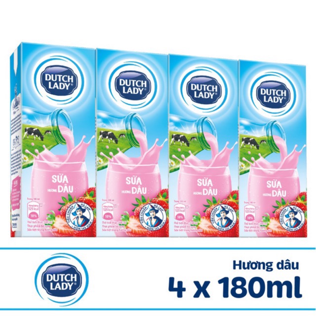 Lốc 4 hộp sữa tươi Cô Gái Hà Lan 180ml