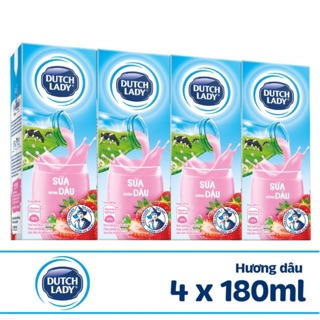 Sữa tiệt trùng Dutch Lady 180ml lốc 4 hộp