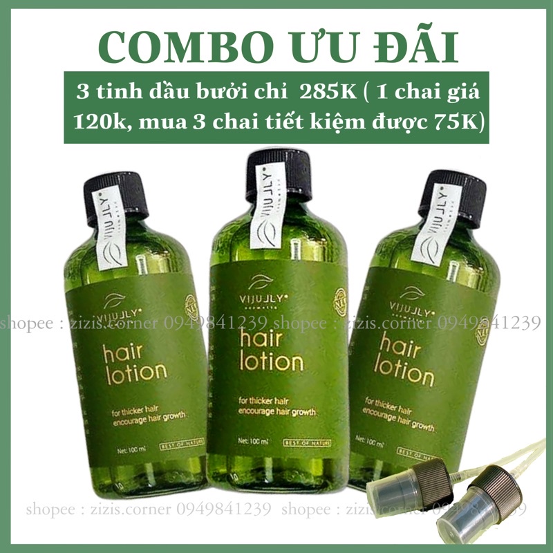 [GIÁ SỈ +kèm quà và vòi dự phòng ] COMBO SỈ 3-5 XỊT BƯỞI VI JULLY giúp mọc tóc nhanh, sản phẩm thiên nhiên 100%