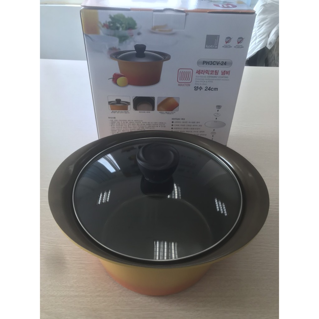 Bộ nồi đa năng ceramic chống dính đáy từ CookWay Hàn Quốc siêu bền size 18-20-24cm