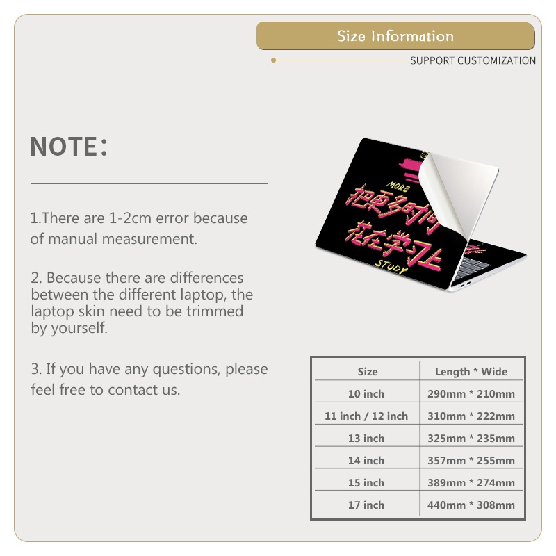 Miếng Dán Trang Trí Bảo Vệ laptop Cho laptop 11-17inch Acer Dell ASUS Lenovo HP