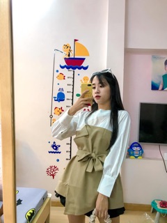 Áo sơ mi phối kaki