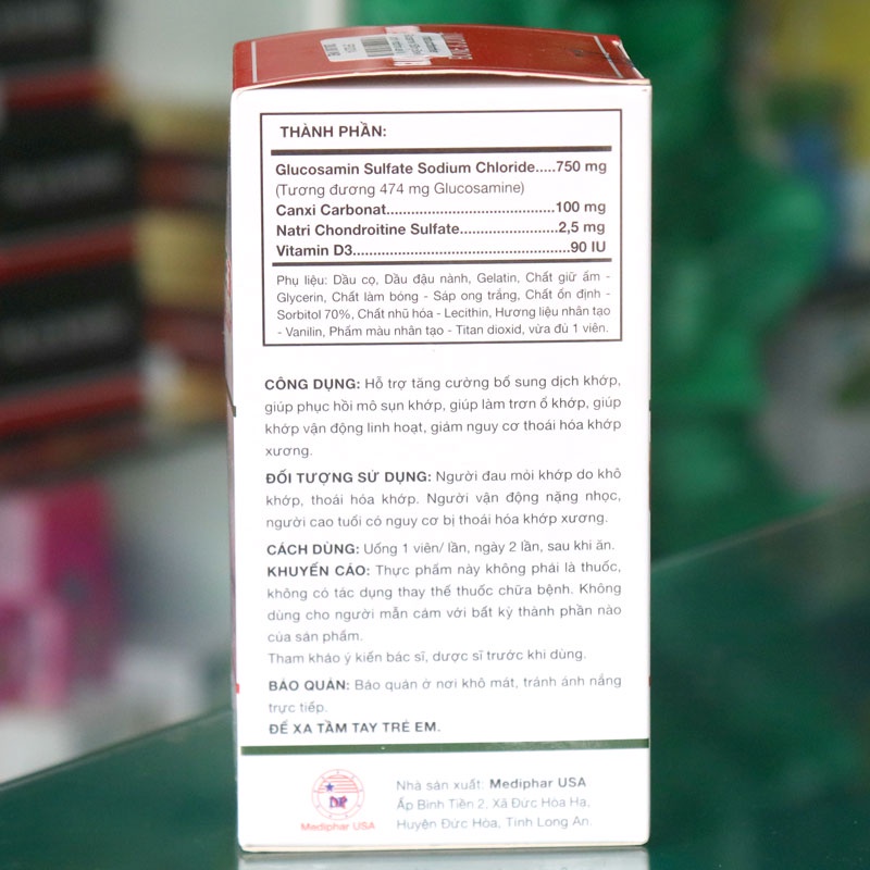 Glucosamine 1500mg Bone &amp; Joint – Hỗ trợ giảm thoái hóa khớp, viêm khớp, giảm đau xương khớp (100 viên)