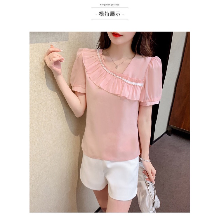 Áo Sơ Mi Ngắn Tay Phối Màu Thời Trang Cho Nữ