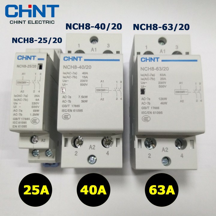 Khởi động từ chint 1 pha 40A, 63A , Đóng cắt điện contactor