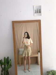 CHÂN VÁY CARO NHÚM ĐUÔI CÁ