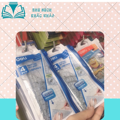 Bộ dụng cụ học sinh Deli, 4 dụng cụ/hộp - E9597 [Deli]