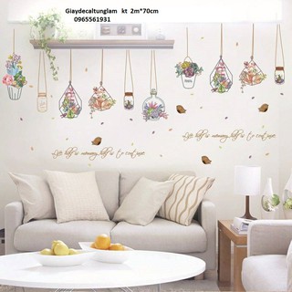 Decal dán tường giỏ hoa sk7057