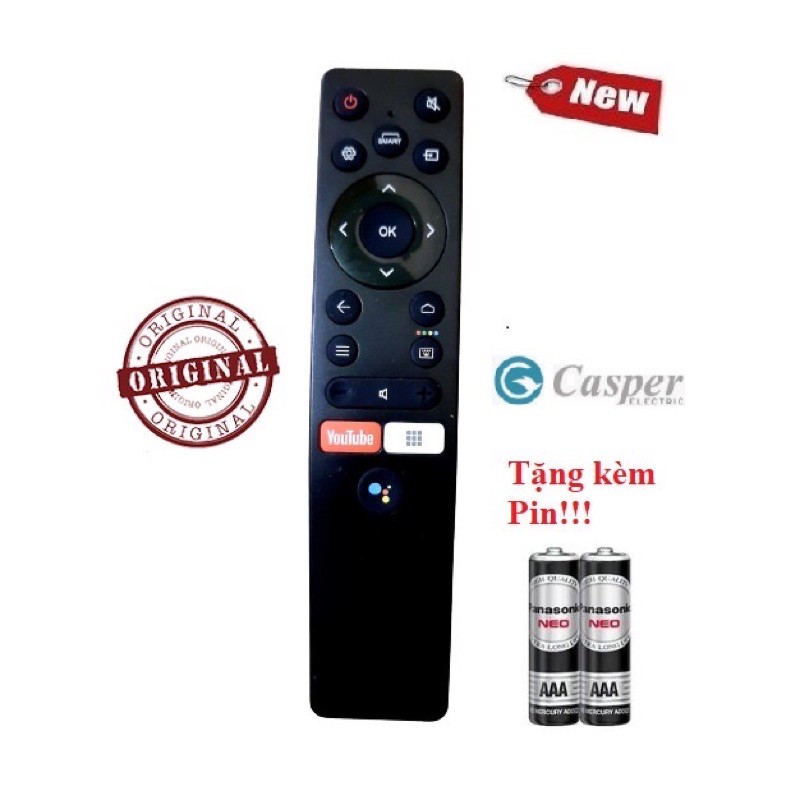 Điều khiển tivi led Casper Giọng nói+tặng kèm pin AA