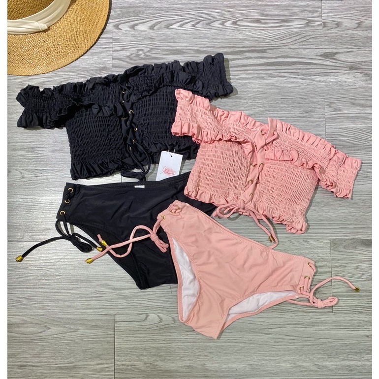 Bikini nhún 2 mảnh trễ vai (ảnh thật)