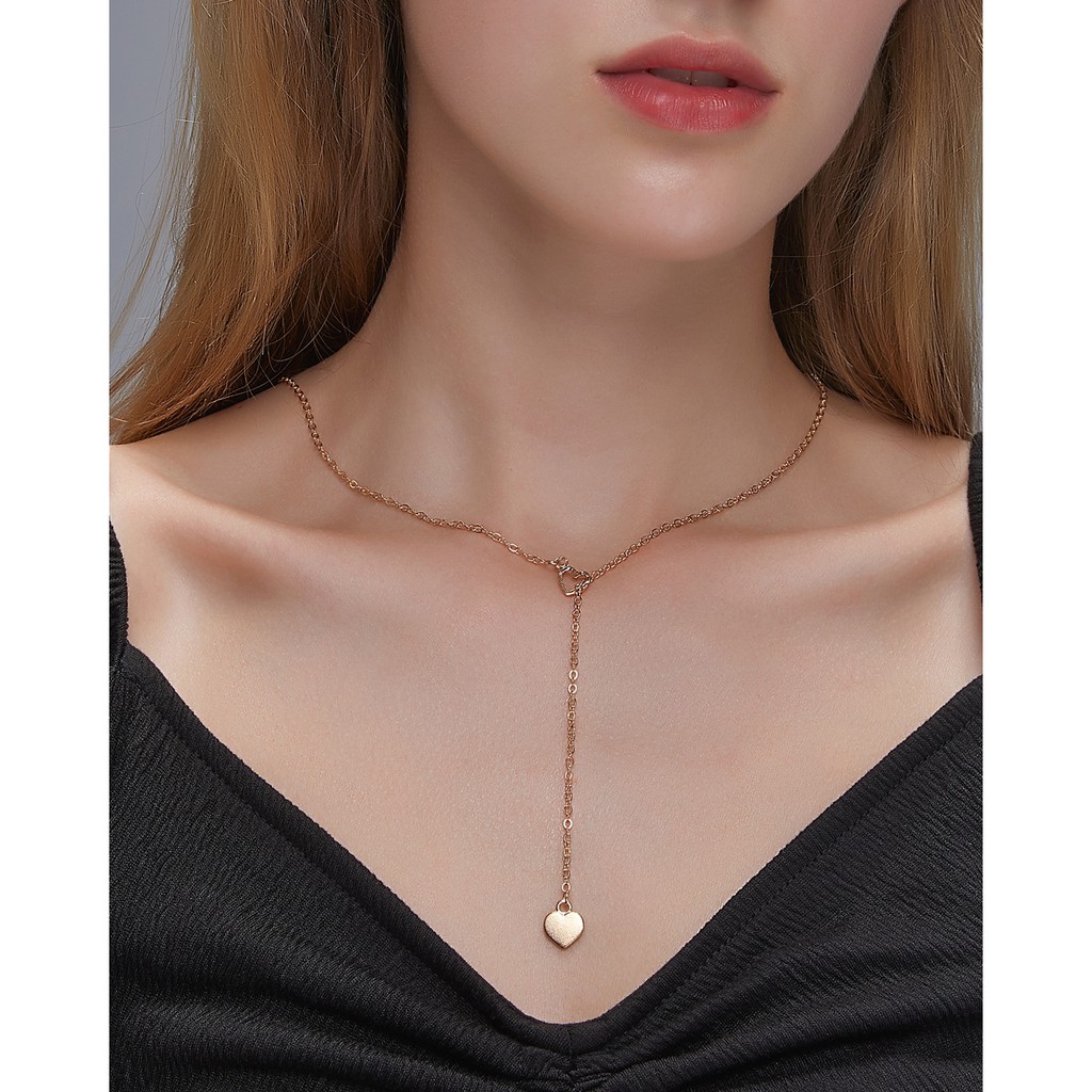 Vòng Cổ Mặt Hình Trái Tim Phong Cách Hàn Quốc Dành Cho Nữ