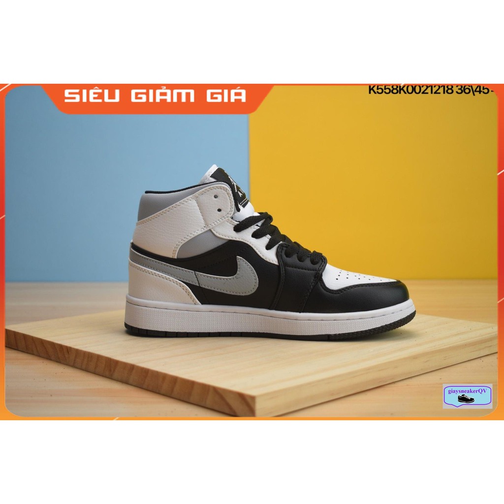 (FULL BOX + QUÀ TẶNG) Giày thể thao Air Jordan 1 Mid White Shadow cổ cao siêu đẹp cho nam và nữ | BigBuy360 - bigbuy360.vn
