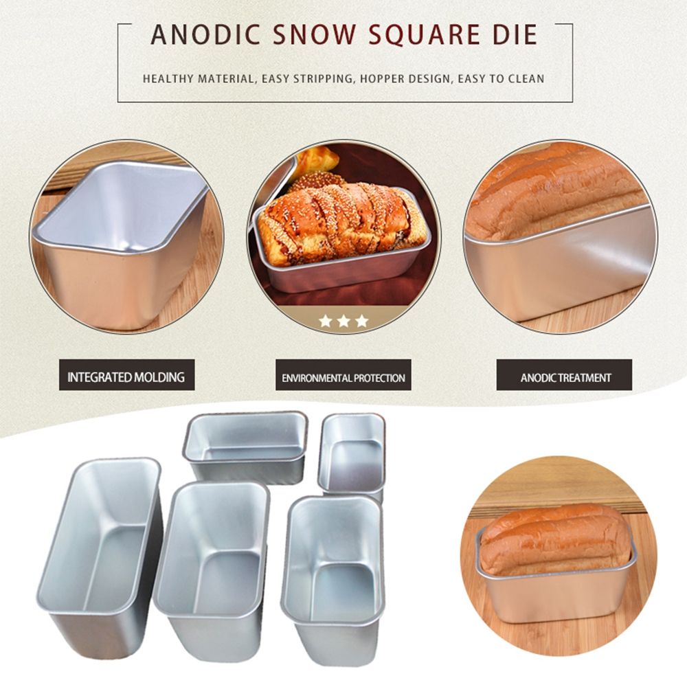 Khuôn làm bánh mì Mini hình chữ nhật bằng hợp kim nhôm chống dính tiện dụng cho nhà bếp