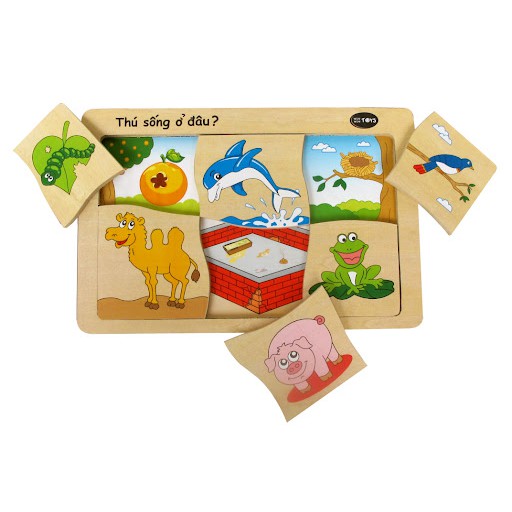 Đồ chơi gỗ - Thú sống ở đâu - Winwintoys 64332