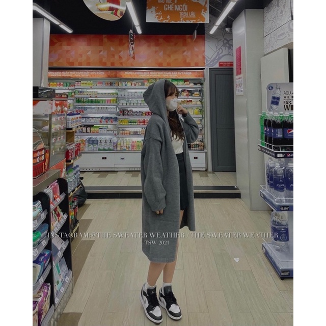 CARDIGAN MŨ DÀI KHOÁC LEN DÀI HÀN QUỐC