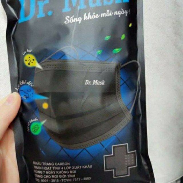 💓Khẩu trang y tế 4 lớp Dr Mask than hoạt tính  100%chính hãng .