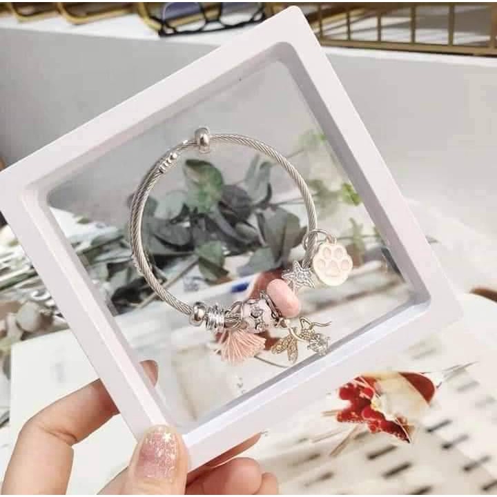 Vòng tay Charm cực xinh hợp kim nhôm chống rỉ, có nấc chỉnh to nhỏ vừa mọi loại tay