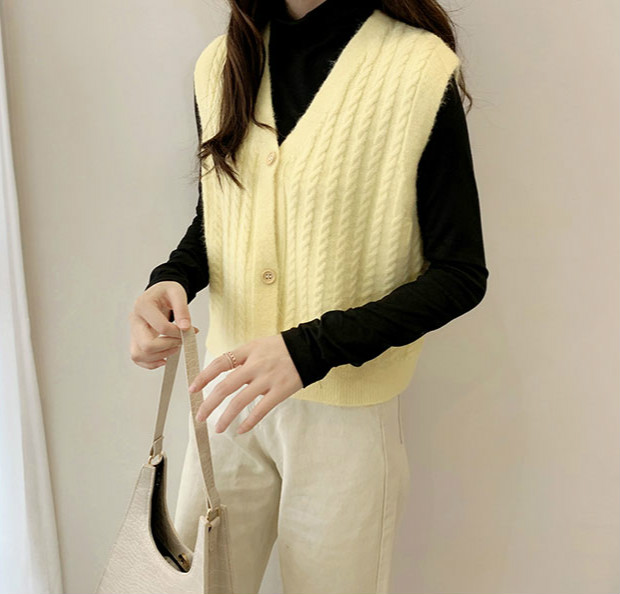 SUXI Áo Khoác Len Không Tay Phong Cách Nhật Bản Dành Cho Nữ