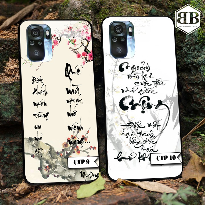 Ốp lưng kính cường lực Xiaomi Redmi Note 10 kiểu chữ thư pháp
