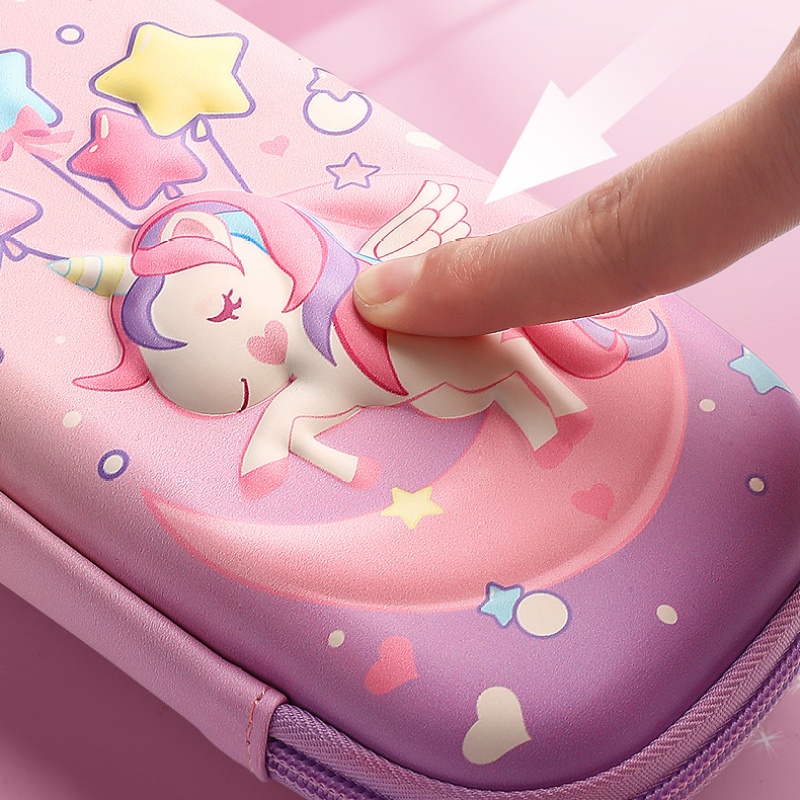 Túi Đựng Bút Hai Lớp eva Họa Tiết Hoạt Hình 3D Cho Học Sinh Ốp