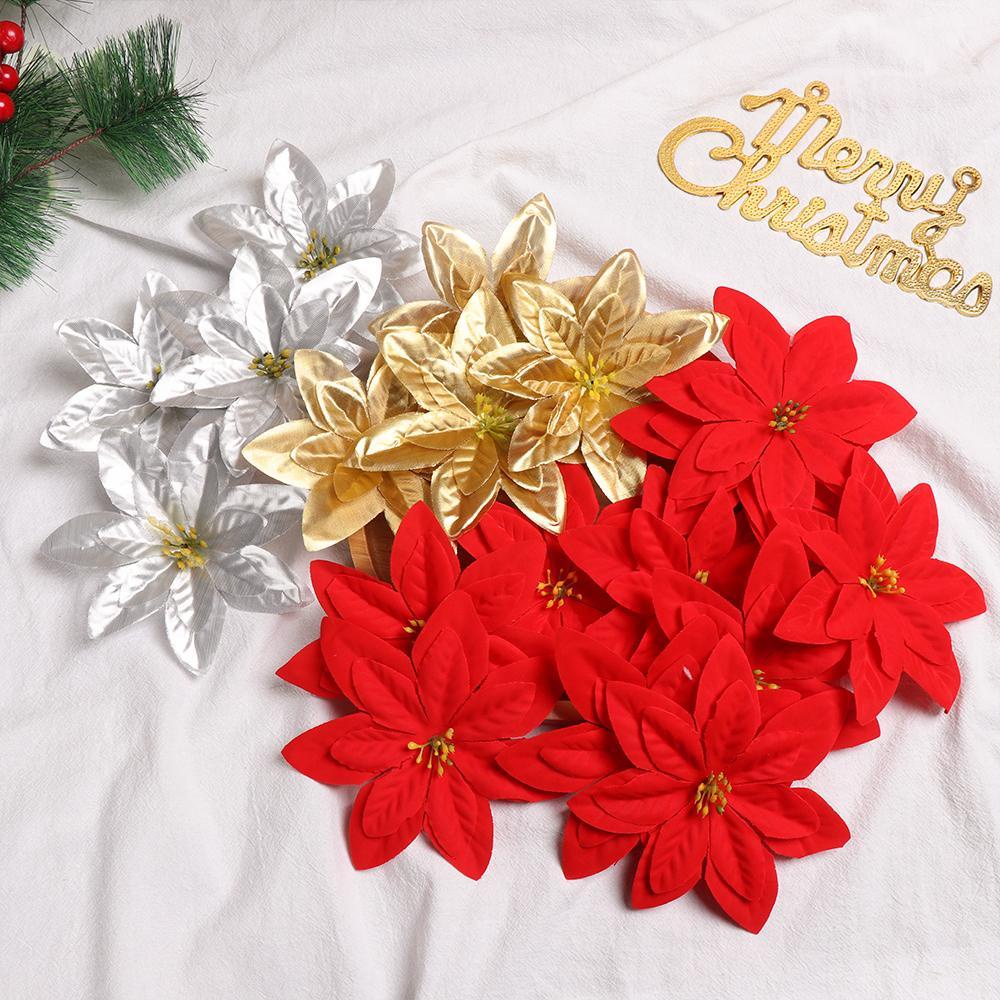 KUNHEV Set 10 Hoa Mẫu Đơn Nhân Tạo 14cm Trang Trí Nhà Cửa / Tiệc Cưới / Giáng Sinh