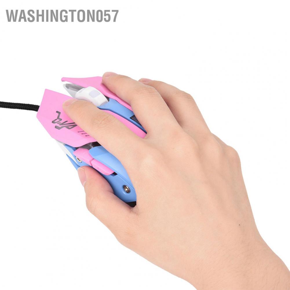 Washington057 Washington057 Chuột chơi game màu hồng có độ nhạy cao 3200DPI Thoải mái khi cầm dây