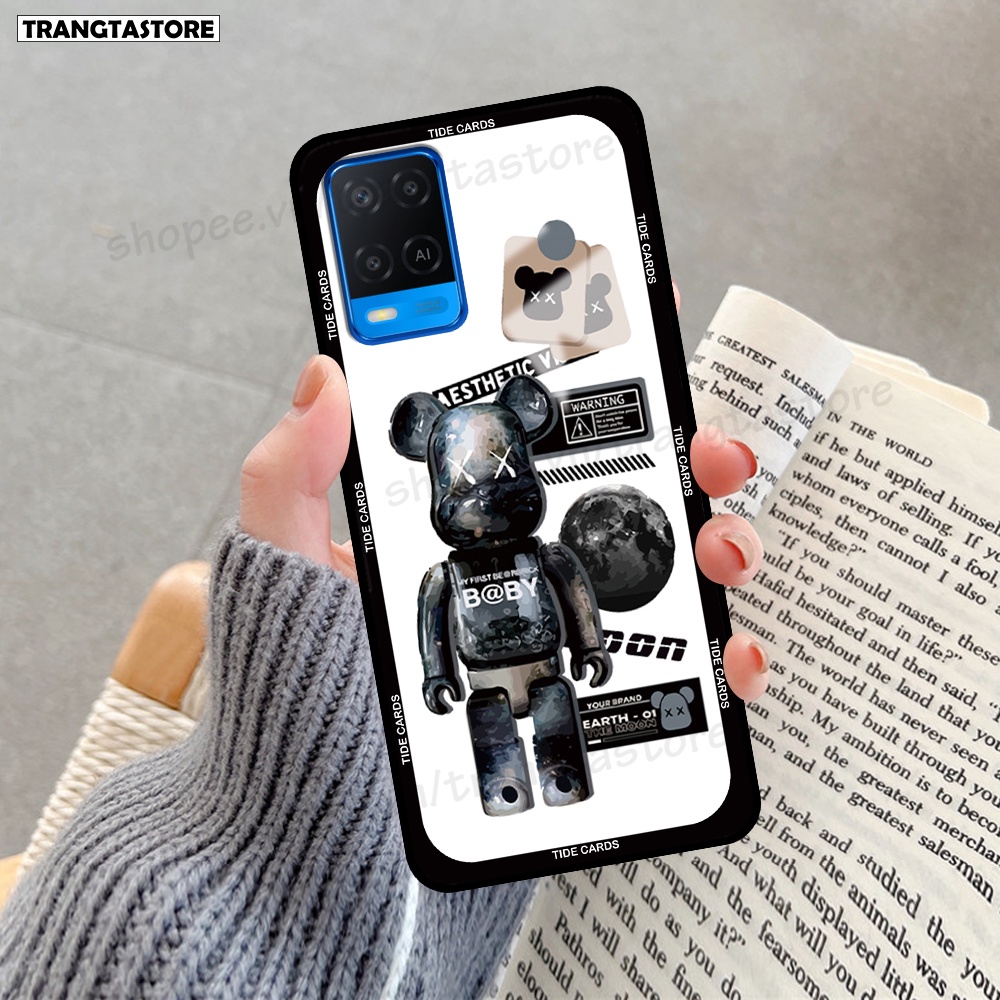 Ốp Oppo A54 / A74 / A95 4G in hình gấu Bearbrick,Mountain,xanh,đen,đỏ giá rẻ