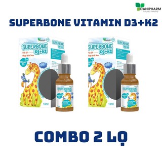 Combo 2 lọ Siro SUPERBONE VITAMIN D3+K2 hỗ trợ tăng cường canxi, giảm nguy cơ còi xương ở trẻ, hỗ trở tăng chiều cao