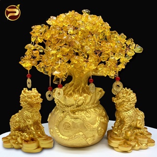 Combo cây chiêu tài, cóc, kỳ lân đồ trang trí, quà tặng, tân gia