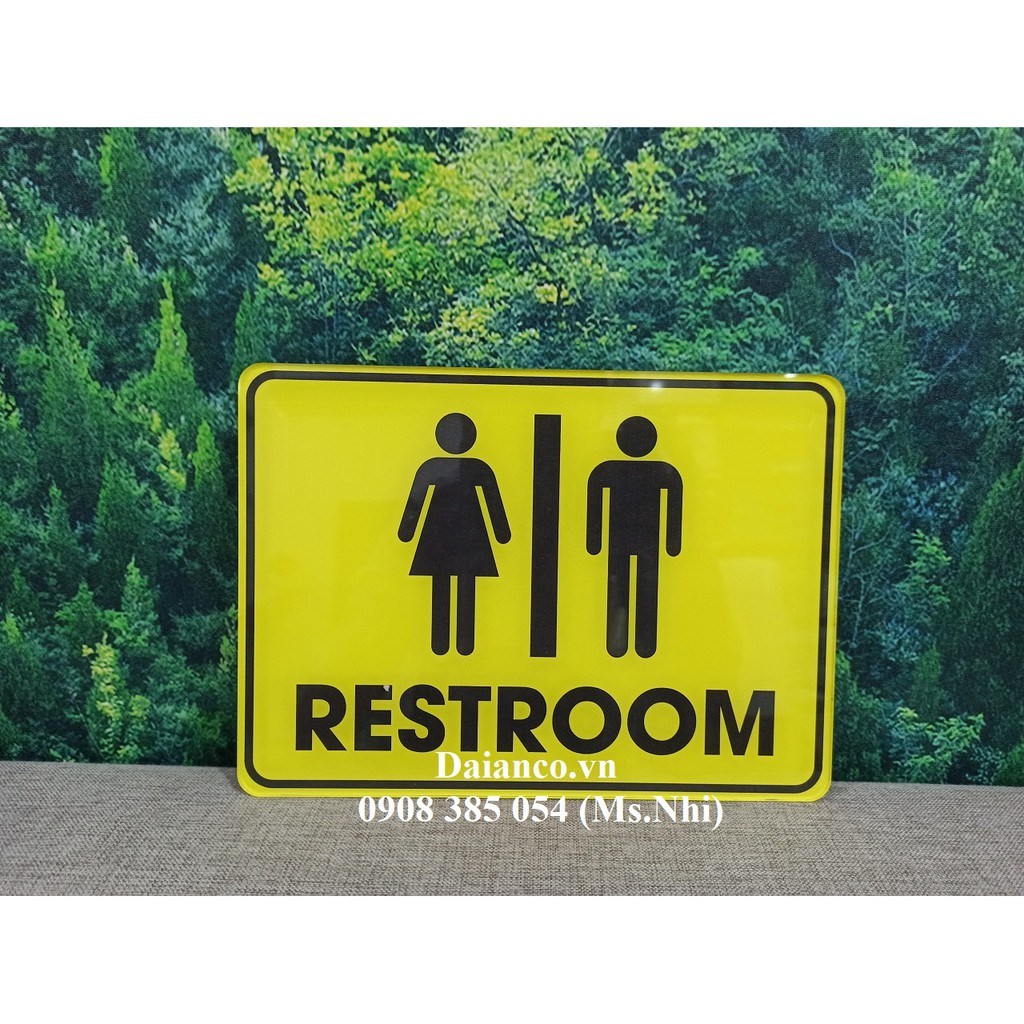 combo 2 bảng nhà vệ sinh nam nữ chất liệu mica siêu bền- Hình thật