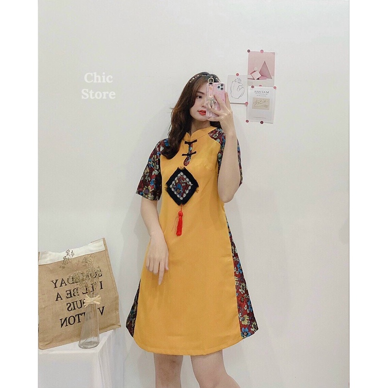 Áo dài cách tân áo dài mặc tết Áo dài nữ du xuân đẹp Chic.Store