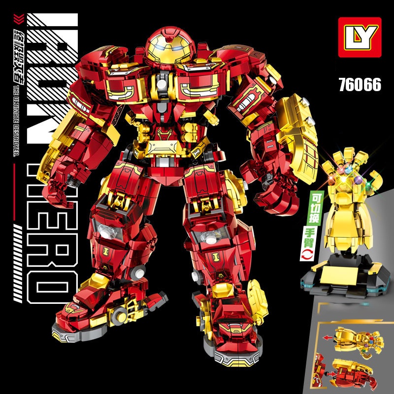 Đồ chơi Lắp ráp Hulkbuster LY 76066, Xếp hình thông minh Superhero Marvel, Mô hình trí tuệ [2008 Mảnh ghép]