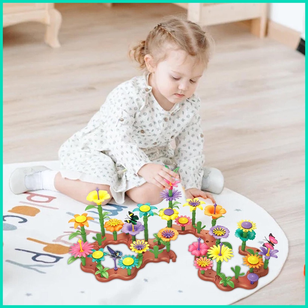 Set 144 / 144 Món Đồ Chơi Xây Dựng Vườn Hoa Cho Bé