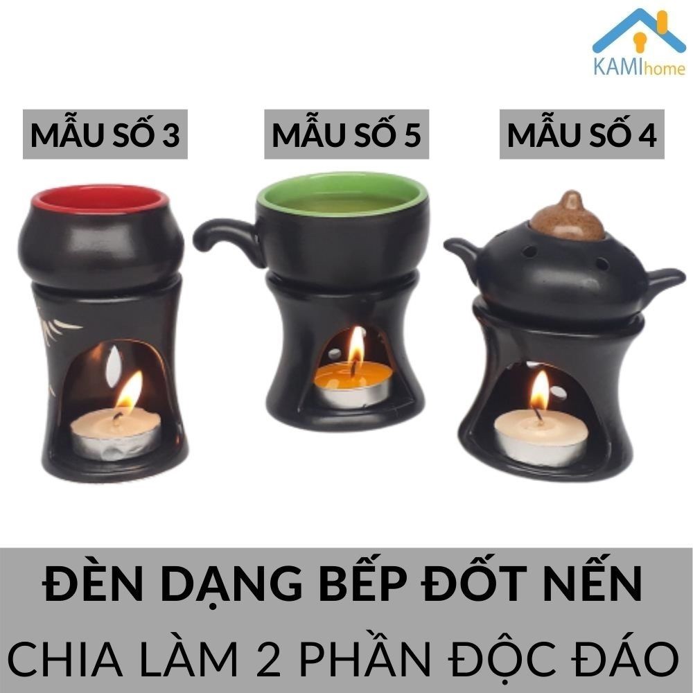 Đèn xông tinh dầu đốt nến thơm phòng đuổi muỗi Bảo hành bể vỡ dạng Bếp và mẫu khác mã 25004