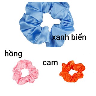 Cột Tóc Scrunchies Lụa Satin Nhiều Màu
