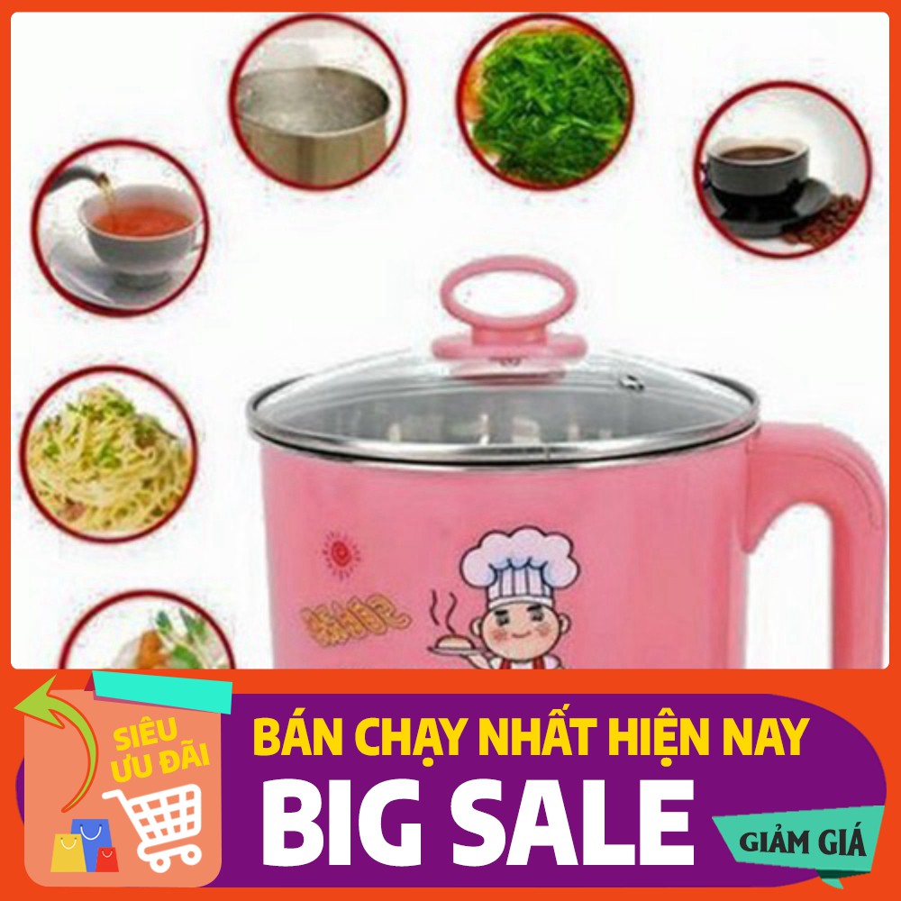 Nồi Nấu Mì Màu Đa Năng, Siêu Tốc 1,6 Lít  ca nấu lẩu nấu mì mini tiện dụng tại nhà