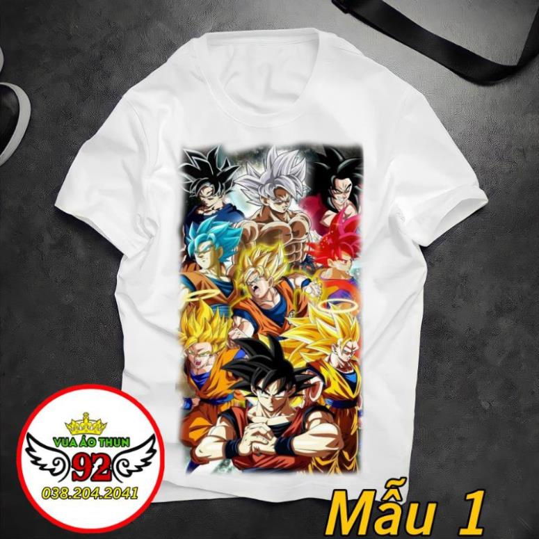 Áo Dragonball Songoku Super Saiyan - in thấm vào sợi vải, hình in sắc nét, không bị bong tróc, không ra màu khi giặt