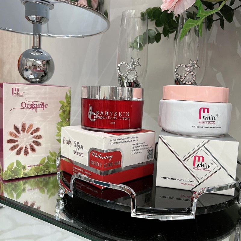 Bộ Kem Dưỡng Truyền Trắng Mạnh BABY SKIN Cho Da Ngăm Đen, Chai Lì