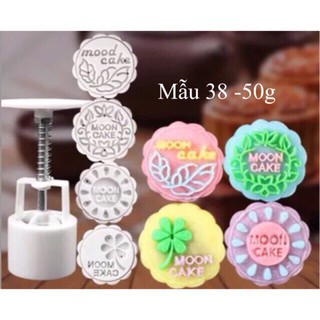 Khuôn trung thu lò xo 2020 Khuôn bánh trung thu lò xo hình hoa lá mooncake - 50g mẫu 38